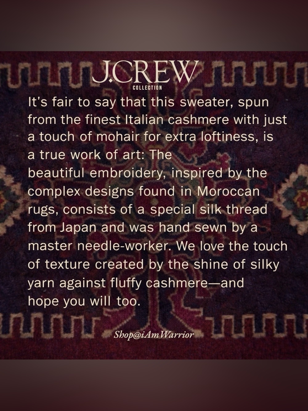 J.Crew Collection Cashmere Mohair Hand Embroidered Moroccan Crewneck Sweater - Picture 9 of 11